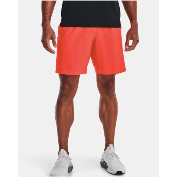 NWT Under Armour Men's Neon Orange Loose Fit Woven Graphic Shorts Small - Picture 3 of 14